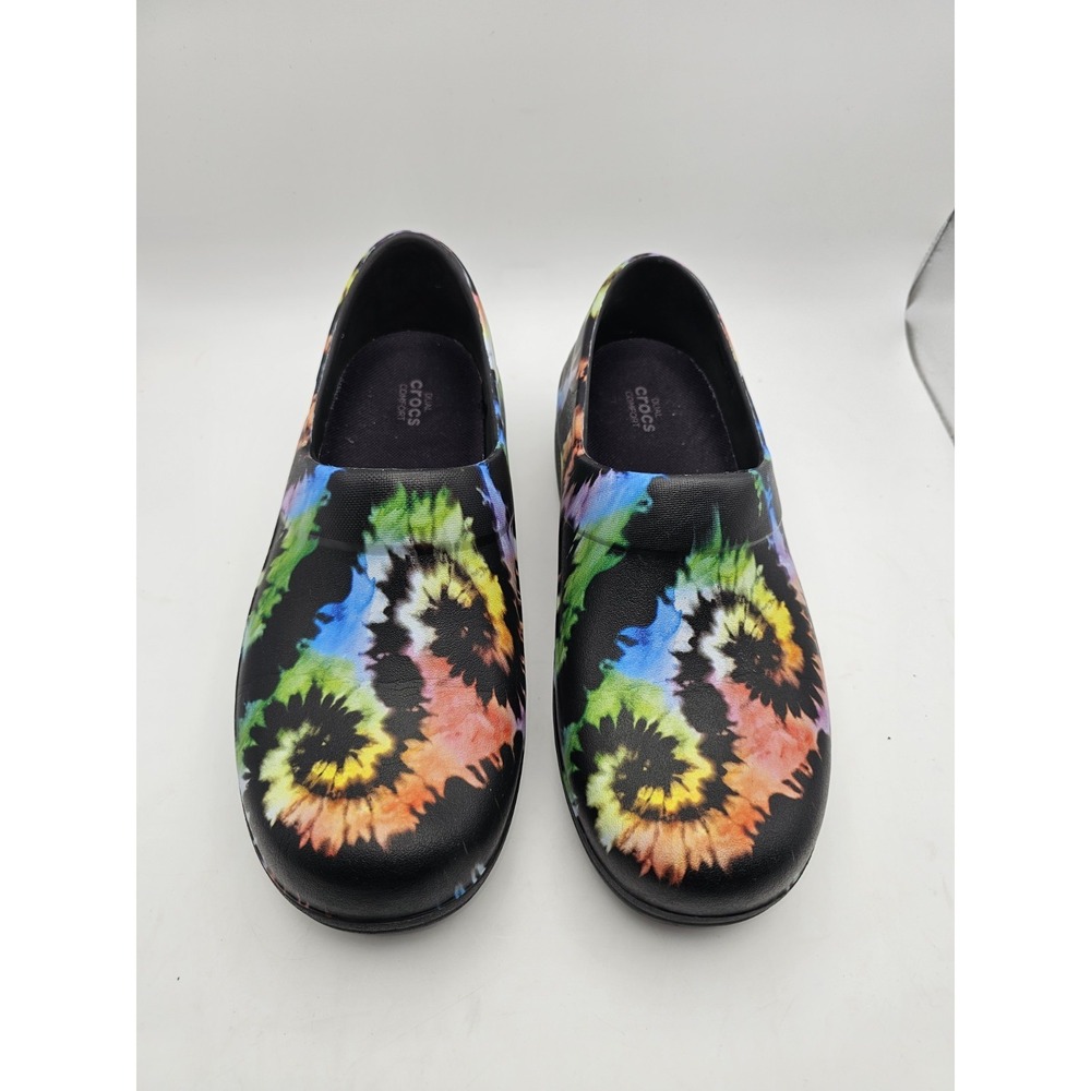 Crocs Women's 10 Neria Pro II Tye Dye Slip Resistant Clog Nurse Work Shoe